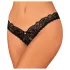 Obsessive - tangá s otvorom - čipkované - čierne - XL/XXL