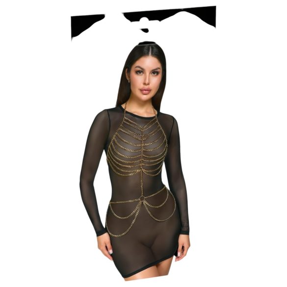 Cottelli - erotický body s reťazami - zlatá farba