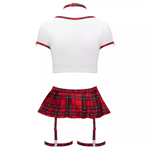 Cottelli - kostým školáčky set (červeno-biely) - M