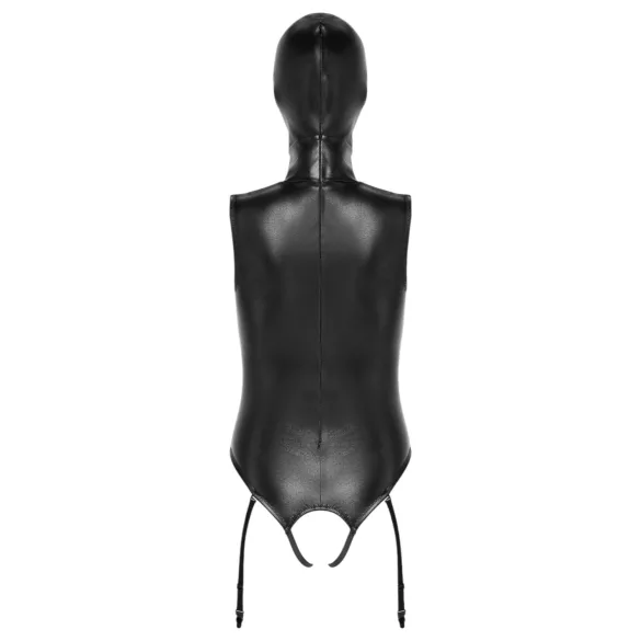 Bad Kitty - otvorený body a maska na orálny sex - čierna - XL