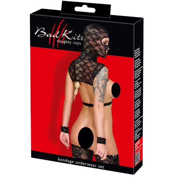 Bad Kitty - čipková BDSM súprava (čierna)