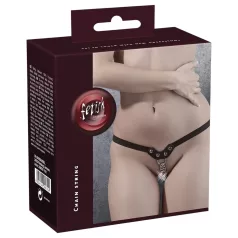 Fetish - tangá s nitmi a reťazami (čierne, S-L)