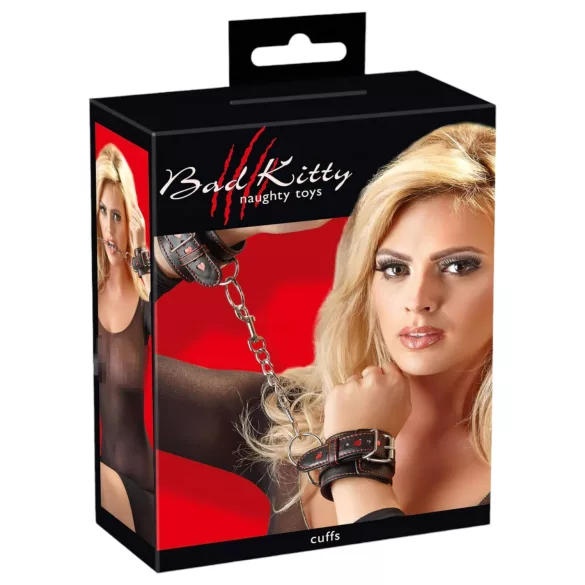 Bad Kitty - putá na ruky srdce - čierne