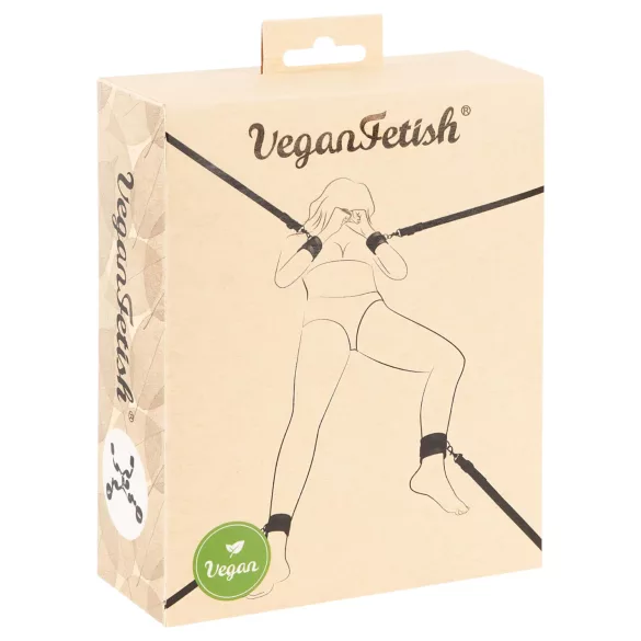 Vegan Fetish - zväzovací set na posteľ - čierny