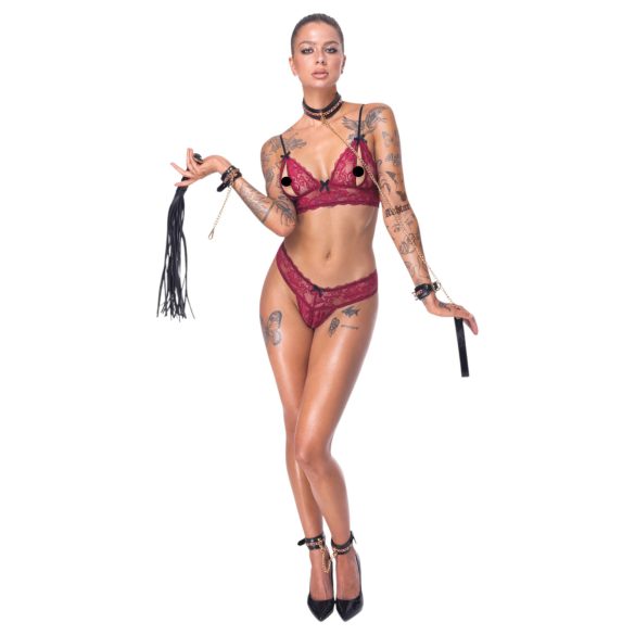 Bad Kitty - bondage sada - 6 dielov - čierna