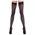 Cottelli Legwear - samodržiace pančuchy - leopard vzor - čierne