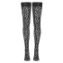 Cottelli Legwear - samodržiace pančuchy - leopard vzor - čierne - 4