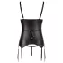 Cottelli Bondage - lesklý push-up top s putami (čierny)