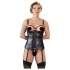Cottelli Bondage - lesklý push-up top s putami (čierny)