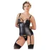 Cottelli Bondage - lesklý push-up top s putami (čierny)