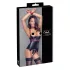 Cottelli Bondage - lakovaný top s otvorom na prsia a obojkom - čierny - XL