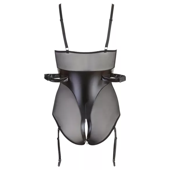Cottelli Bondage - lesklé body s putami - čierne - L