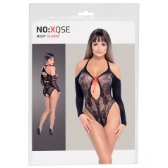 NO:XQSE - čierne body s mašľou, s dlhým rukávom (S-L)