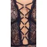 Cottelli Curves - dámske body plus size - priehľadné s vzorom - čierne