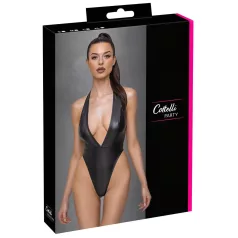 Cottelli Party - lesklé body s golierom na krk - čierne