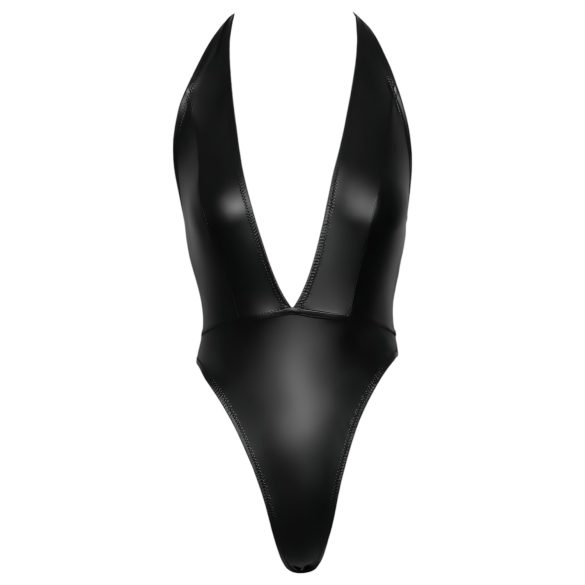 Cottelli Party - lesklé body s nákrčníkom (čierne) - M