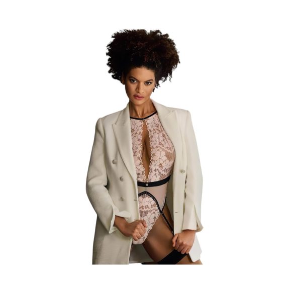 Obsessive - body s podväzkami - ružová - L/XL