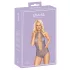 Kissable - čipkované body s golierom na krk - fialová - L/XL