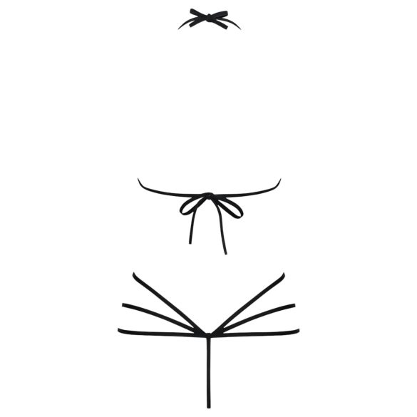 Obsessive - body s ozdobným popruhom - čierne - S/M