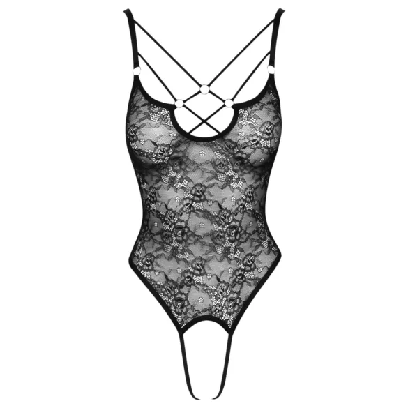 Cottelli - dámske body - priehľadné, otvorené, čipka - čierne - M