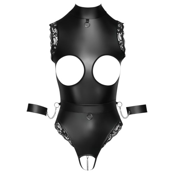 Cottelli Bondage - body s otvorenými prsiami - čierne
