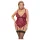Cottelli Curves - čipkované body s reťazou - červené - 2XL