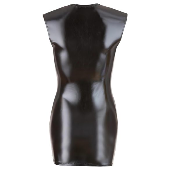 Cottelli - mini šaty na párty bez rukávov - lesklé čierne - XL