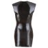 Cottelli - mini šaty na párty bez rukávov - lesklé čierne - XL