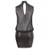 Cottelli Plus Size - erotické šaty - lesklý šifón - čierne
