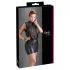 Cottelli Plus Size - erotické šaty - lesklý šifón - čierne - 3XL