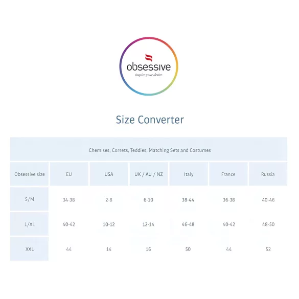 Obsessive - sexy čipkovaná košieľka a tangá - červená