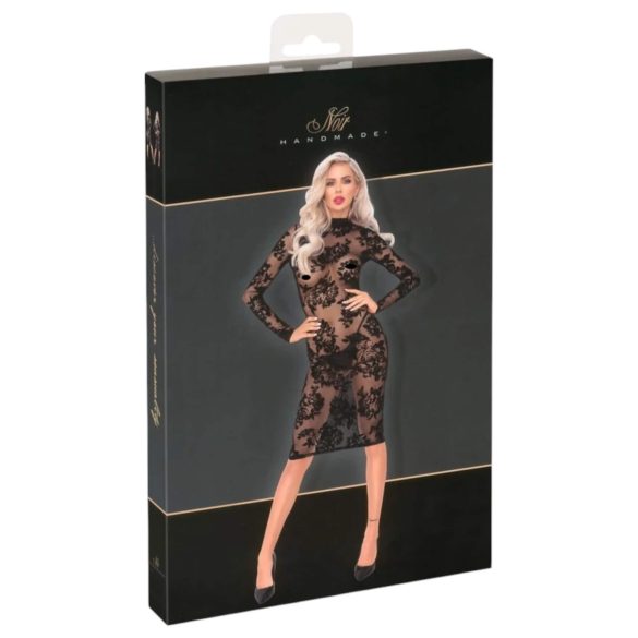 Noir - ružové, dlhé rukávy šaty (čierne)