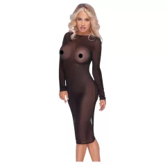 Cottelli Party - krátke priesvitné šaty na zips - čierne