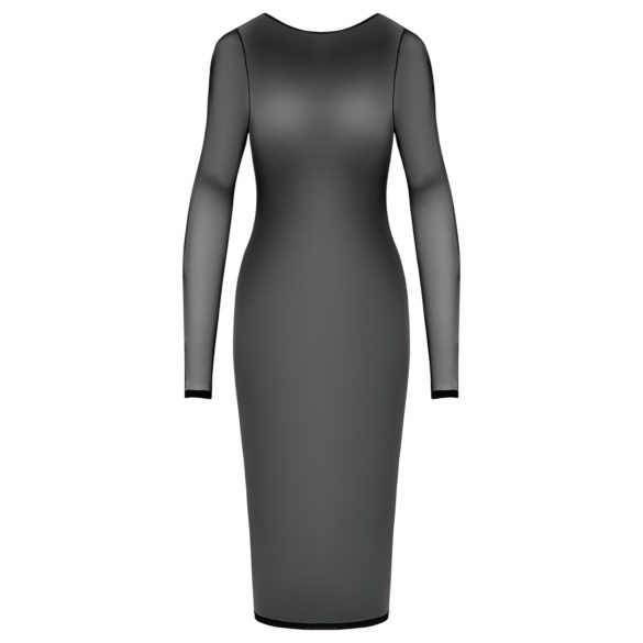 Cottelli Party - priehľadné šaty so zipsom (čierne)