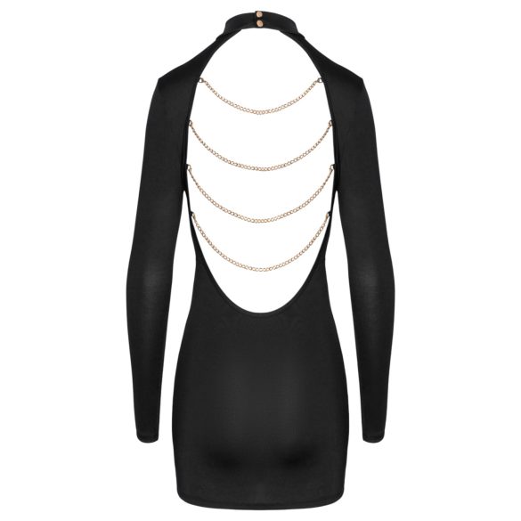 Cottelli - mini šaty s otvoreným chrbtom a reťazou - čierne - M