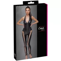   Cottelli Party - čierny halter kombiné s korzetovým šnurovaním - L