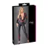 Cottelli - catsuit s efektom kože - zips - čierny