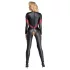 Cottelli - catsuit s efektom kože - zips - čierny