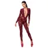 Noir Kink Royal - transparentný catsuit - červená