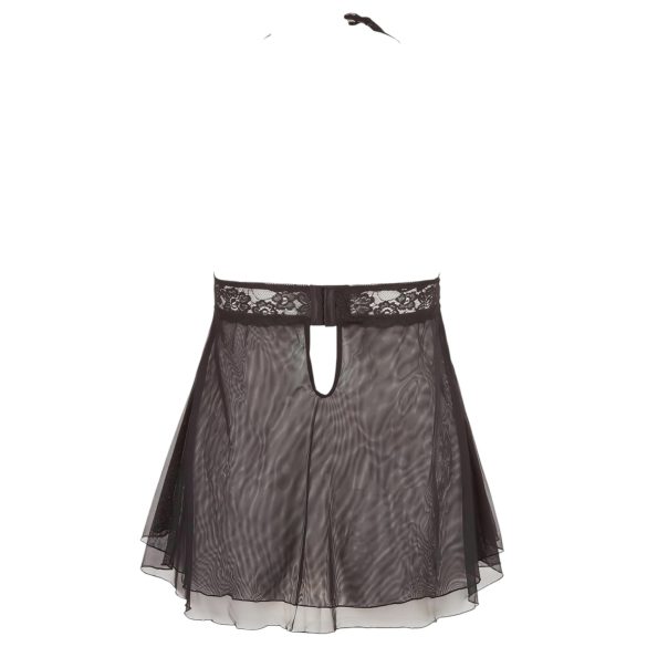 Cottelli Plus Size - čipkovaný voľný babydoll (čierny) - 3XL