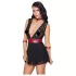 Cottelli Bondage - čipkované babydoll s golierom (čierne) - M