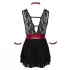 Cottelli Bondage - čipkované babydoll s golierom (čierne) - L