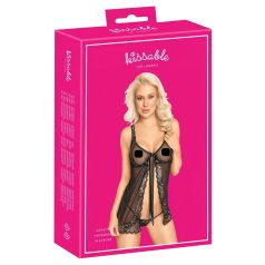 Kissable - otvorená babydoll (čierna)
