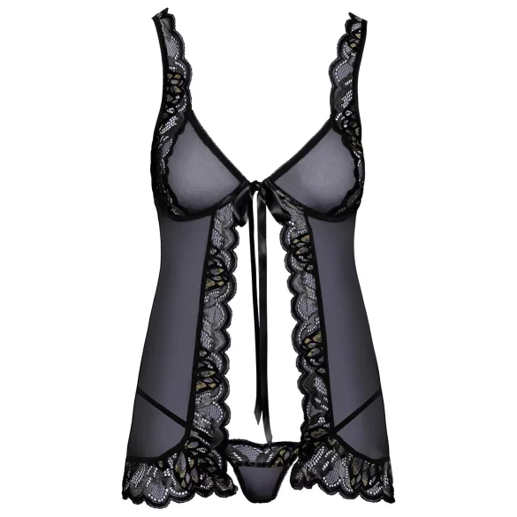 Kissable - otvorená babydoll (čierna)
