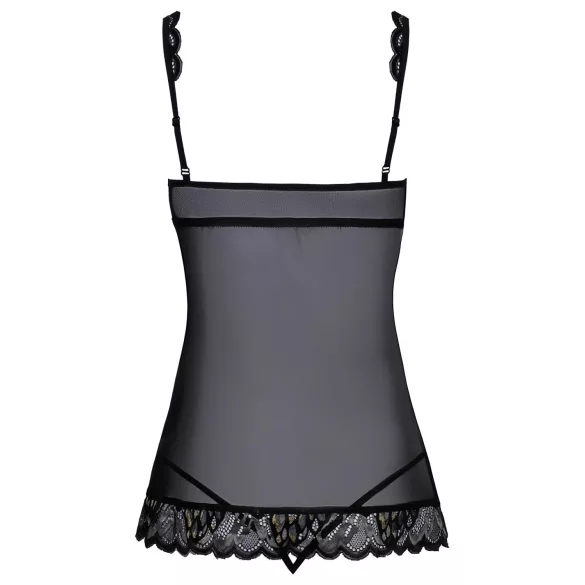 Kissable - otvorená babydoll (čierna)