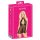 Bozkávateľné - čipkované babydoll s golierom (čierne)