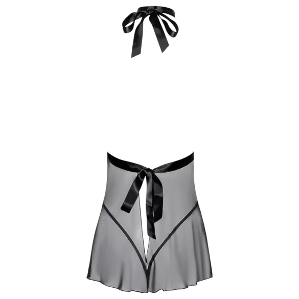 Kissable - babydoll s golierom - čipka - čierna - L/XL