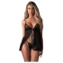 Obsessive - babydoll súprava - čipkovaná - čierna