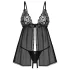 Obsessive - babydoll súprava - čipkovaná - čierna