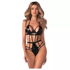 Obsessive - sexy body s pásikmi - čierne - L/XL